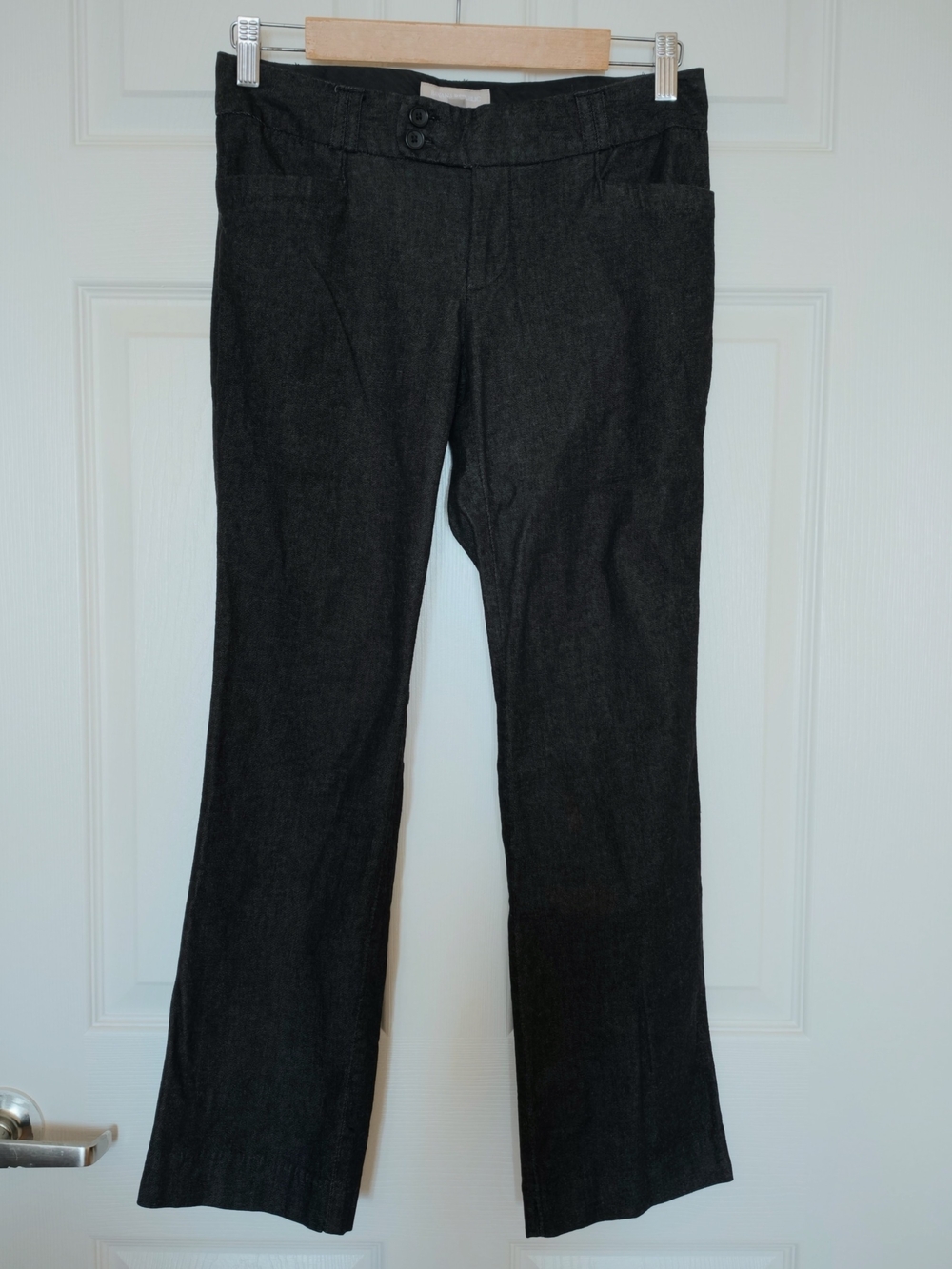 Banana Republic Gray Bootcut Martin Fit 6P 26in Inseam, Altered Dress Pants